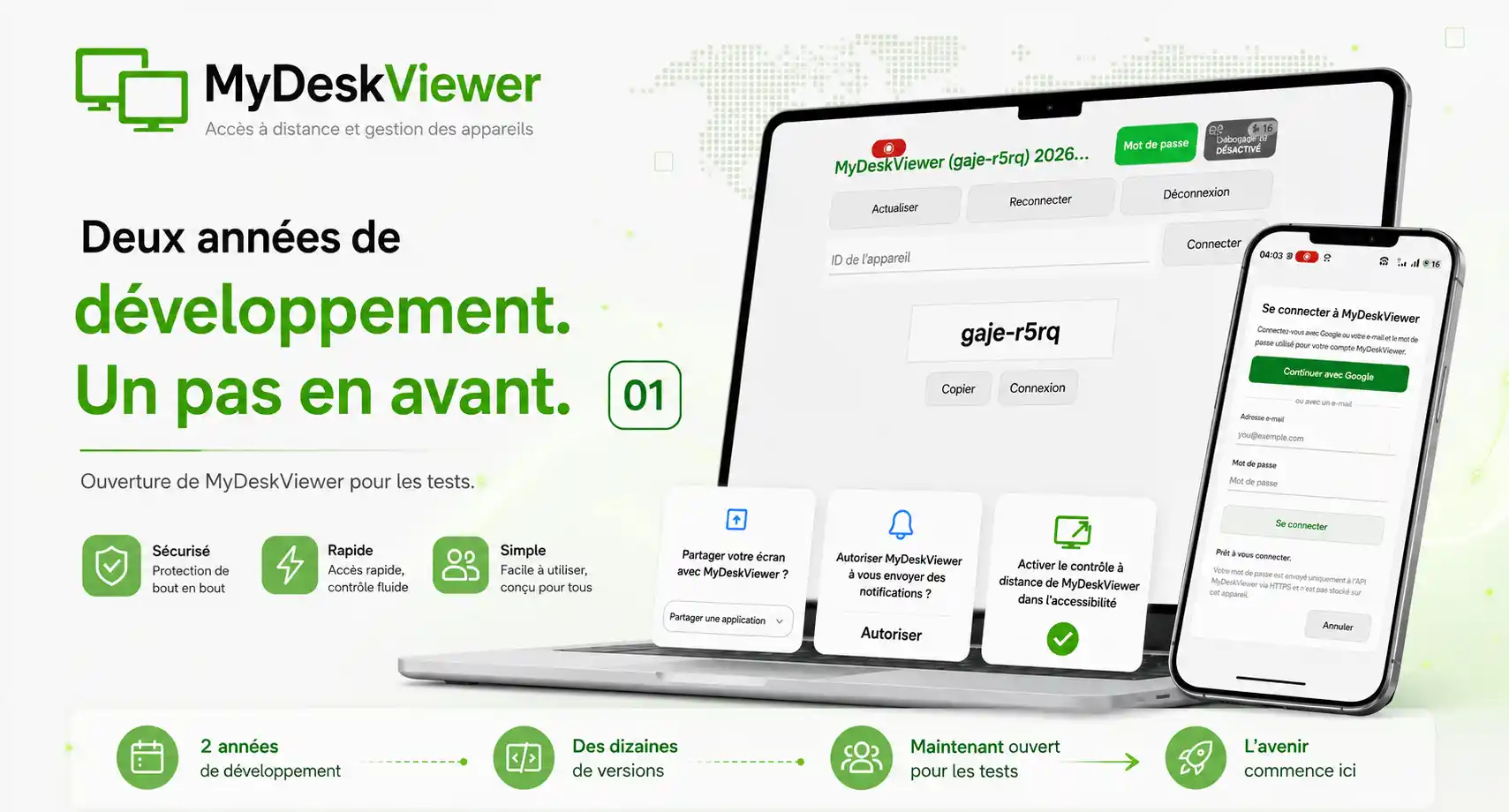Après deux ans de développement, MyDeskViewer est enfin prêt pour les tests
