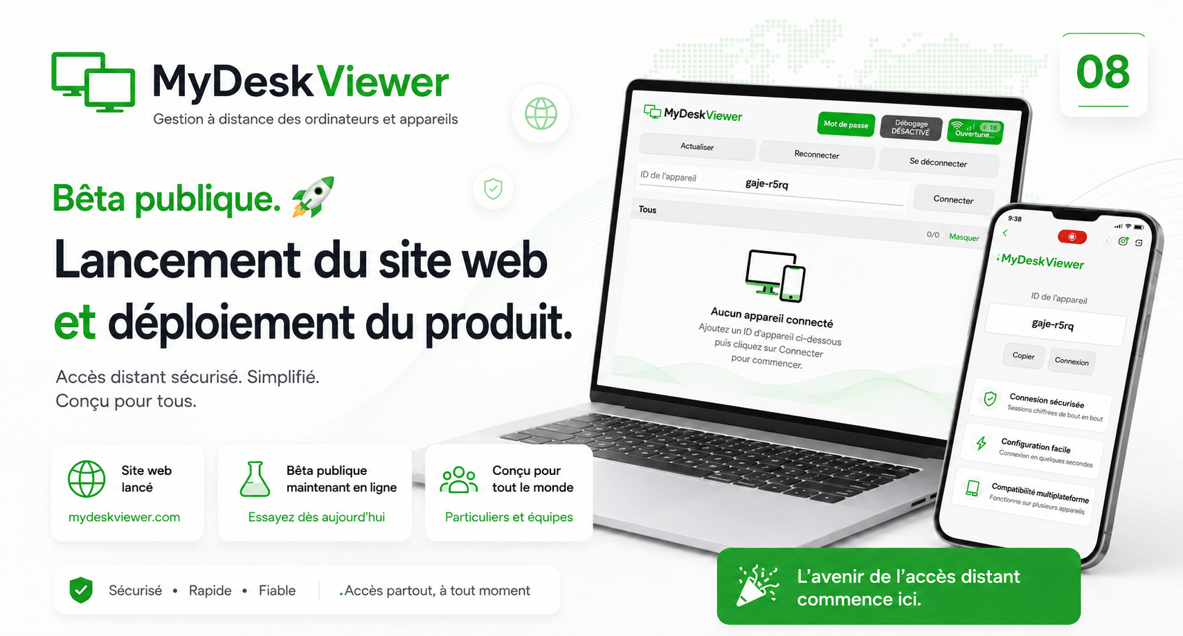 MyDeskViewer s'ouvre au public : bêta, site web et prochaine étape