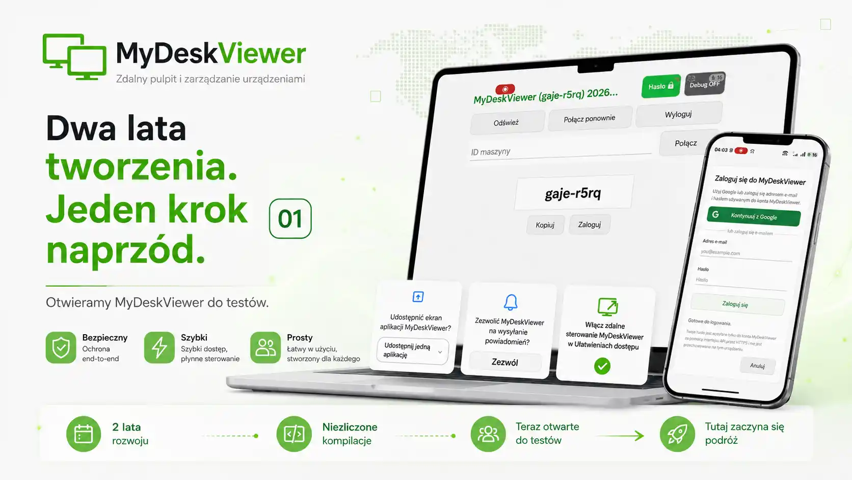 Po dwóch latach pracy MyDeskViewer wreszcie trafia do testów