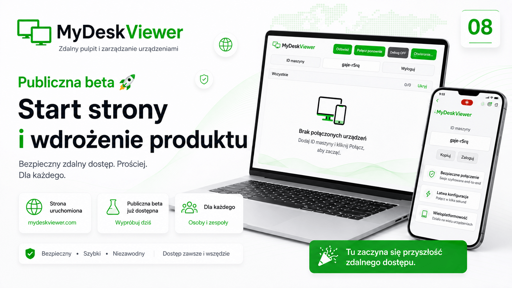 MyDeskViewer wychodzi na zewnątrz - publiczna beta, strona i kolejne testy