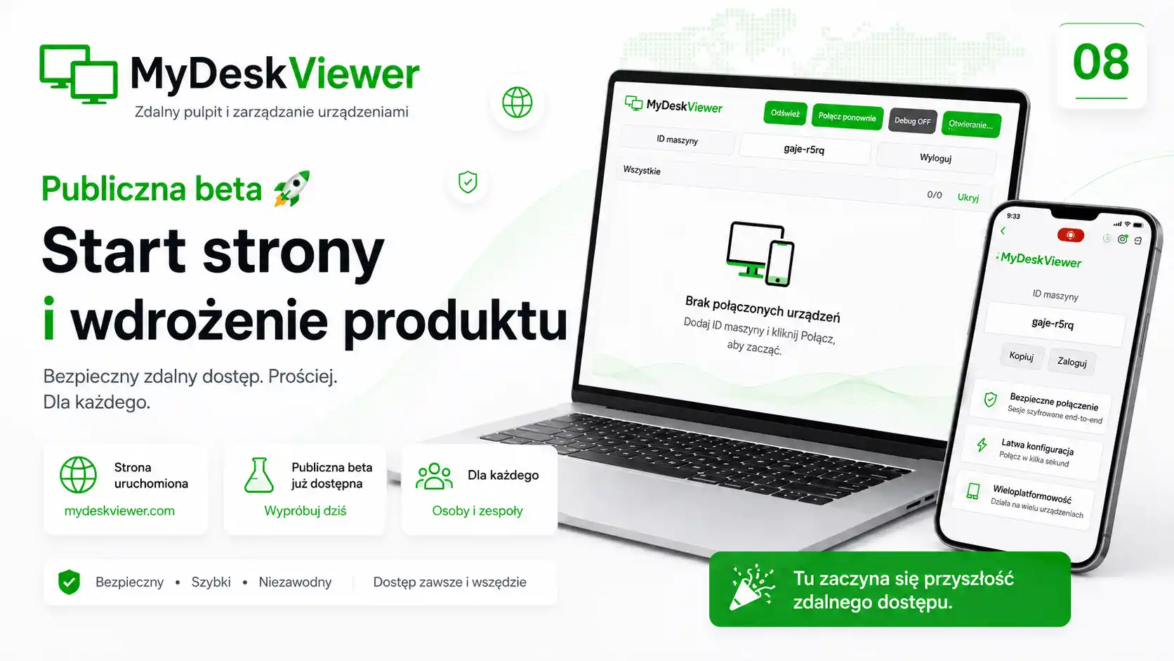 MyDeskViewer wychodzi na zewnątrz - publiczna beta, strona i kolejne testy